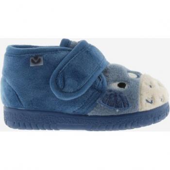 Zapatillas de casa para bebés de pelo animalitos con cierre adherente y suela al tono