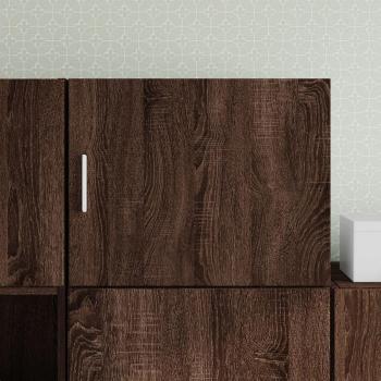 Gabinete de pared de madera multicapa en color marrón roble, dimensiones 50x42,5x40 cm