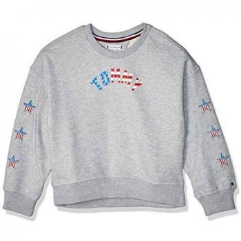 Tommy Hilfiger -Sudadera KG0KG04545 PZ2 Iconic Americana CREWSSWEATSHIRT -Sudadera SIN Capucha NIÑA