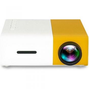 Mini Proyector Portátil Colorido HD 1080P Amarillo para Cine en Casa y Oficina JR