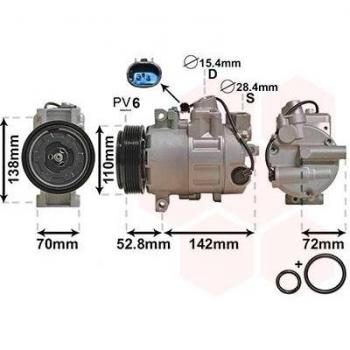 Compresor de aire acondicionado VAN WEZEL 0600K415