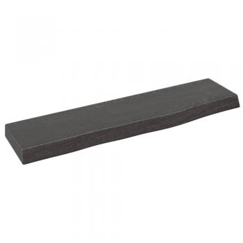 Estante de pared de roble macizo tratado marrón oscuro 40x10x2 cm