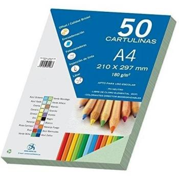 Dohe 30101 - Pack de 50 cartulinas, A4, color verde alface