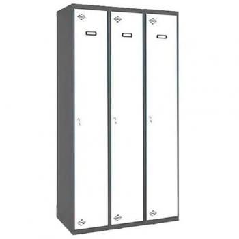 Taquilla SIMONLOCKER PROF. MON. SINGLE 3/3 400 (1200) AN/BL - Simon Rack, Taquilla Vestuario Metálica, 3 Puertas, Montada, dimensiones: 1800x