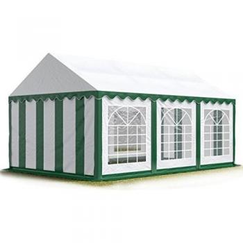 Carpa para fiestas TOOLPORT 4x6 m, lona PVC 700 n, impermeable, color verde-blanco