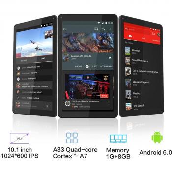 YUNTAB D102 10.1 pulgadas Tablet 1G+8G Android 6.0,A33 Quad-core CortexTM-A7 1.5GHz 1024*600 - Doble cámara - Bluetooth 4.0- Wifi