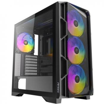 Caja de PC Antec AX-1000 ARGB Midi Tower Negra con 4 Ventiladores ARGB PWM de 140 mm, Controlador de Ventilador y Panel Lateral de Vidrio Templado