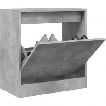 Zapatero de hormigón gris 60x34x63,5 cm en madera multicapa