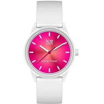 Reloj Mujer Ice Solar Power Coral Reef 019031 - Diámetro 36 mm, Correa de Silicona Blanca