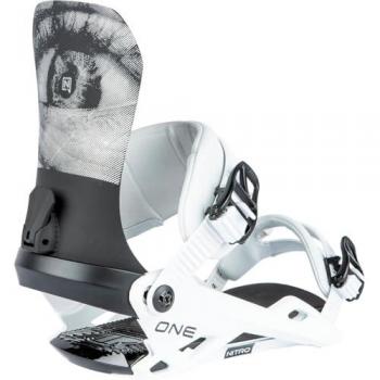 Nitro One 2024 Fijaciones Snowboard blanco, Fijaciones Snowboard Hombre Nitro One ATV All Terrain, Nitro Fijaciones De Snowboard One, Nitro Tabla de Snowboard Todo Terreno Fijaciones de Snow para Hombres