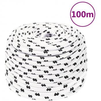 Cuerda de trabajo blanca de 10 mm en poliéster (100 m)