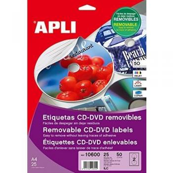 Apli Paper 10600 Etiquetas CD Removibles 25H.