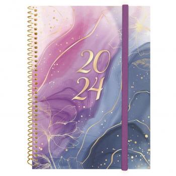 Finocam - Agenda 2024 en Catalán Espiral Design Collection Goldy Enero-Diciembre Semana Vista Horizontal Multilingüe 155x212 mm Multicolor
