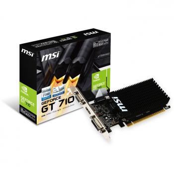 MSI GeForce GT 710 Low Profile Silent Graphics Card with 2GB DDR3, Passive Cooling System and PCI-Express Interface