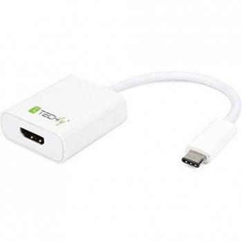 Adaptador HDMI USB-C 3.1 a HDMI 4K - Techly IADAP, Blanco, 0.15m