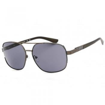 Guess Men's Aviator Sunglasses GF0227-08A - Shiny Gunmetal with Smoke Lenses, One Size