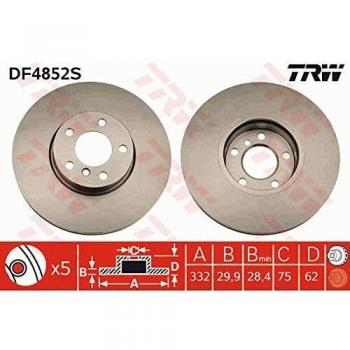2x TRW Disco de freno DF4852S vorne