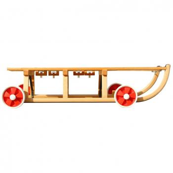 Roll Rodel – Trineo de madera con ruedas para ruedas en Alquitrán – umsteckbare vollgum miräder – con soporte bajo asiento/Incluye cuerda – Davoser – Trineo