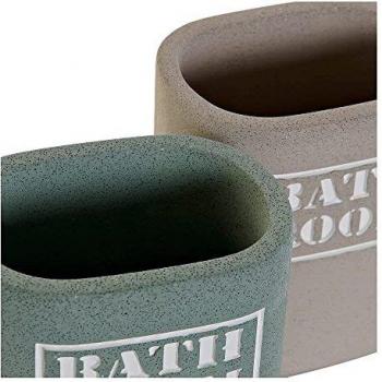 Portacepillos de Dientes DKD Home Decor Cemento