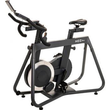 Bicicleta Spinning Kettler Hoi Speed Stone, color negro, con estructura robusta, volante de inercia pesado, ajuste de resistencia manual, manillar ajustable y cómodo asiento ergonómico