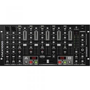 Behringer PRO MIXER VMX1000USB Mezclador de DJ profesional de 7 canales con montaje en rack con interfaz de audio/USB, contador de BPM y control VCA