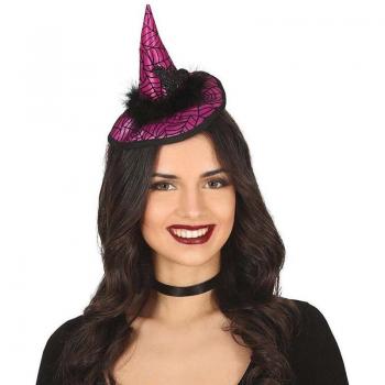 Diadema Mini Gorro de Bruja Lila