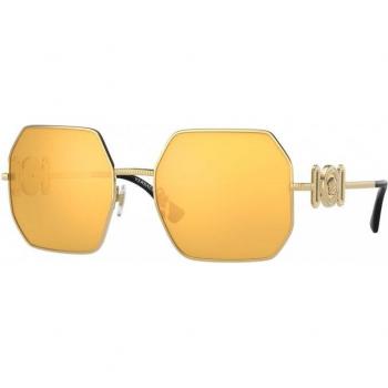 Versace VE2248 Polarized 10027P Women's Geometric Gold Sunglasses Size 58