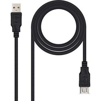 NanoCable 10.01.0203-BK - Cable prolongador USB 2.0, tipo A/M-A/H, macho-hembra, negro, 1.8mts