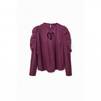 Heart Puff Sleeve Blouse