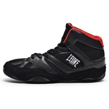 Bota de boxeo Leone 1947 Luchador Negro Rojo - Talla 46