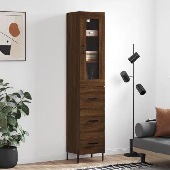 Armario de madera multicapa de Roble Marrón 34,5x34x180 cm