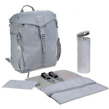 Mochila Cambiador Outdoor LÄSSIG Gris, PETA-aprobada vegana, material reciclado, con reflejantes