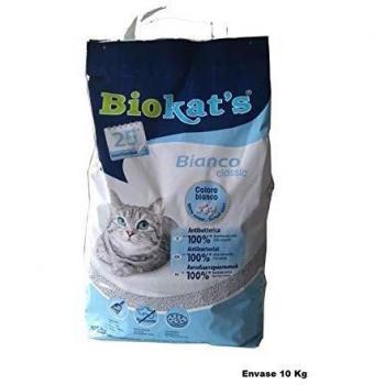 Biokat's Bianco Classic - Arena para lecho de gatos (antibacteriana y absorbente 100%) - 10Kg