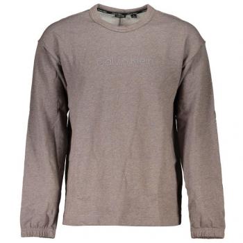 Calvin Klein Men's Brown Brushed Cotton Logo Sweatshirt - Size M