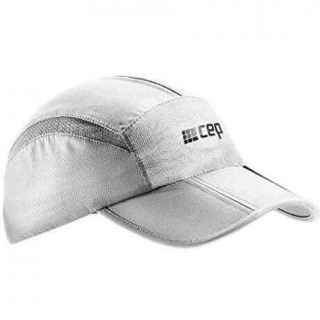 CEP Running Cap - White - Unisex - Breathable, Foldable, Sun Protection, Curved Shield, One Size