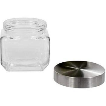 vidaXL Tarros de almacenaje con tapa plateada 6 uds 800 ml