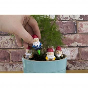 Gift Republic Mini Garden Gnomes Plant Pot, Multi-Colour, 8.0 cm x 14.0 cm x 3.5 cm