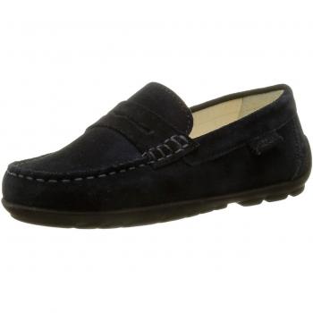 Geox J Fast B - Mocasines de cuero niño, Azul - Bleu