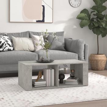 Mesa de centro madera contrachapada 100x50x36 cm Blanco y Negro brillante, Mesita de Salón o Comedor o Auxiliar, Mesa de Café, Gris hormigón