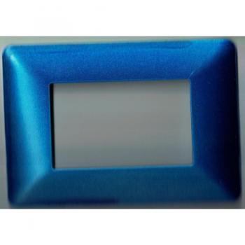 Placas de ABS para Serie Matix Bticino Compatibles 3, 4 y 6 Módulos Color Azul Metálico - 6 Foros