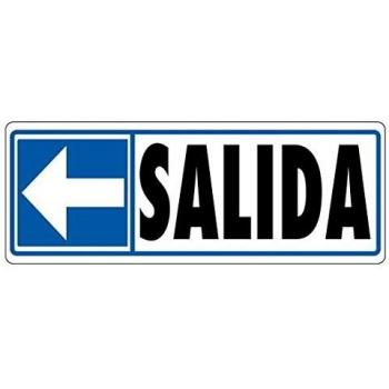 PLACA SEÑAL ADHESIVA -SALIDA IZQUIERDA-