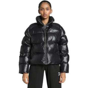 Puma Women's Shiny Black Relaxed Fit Down Jacket M