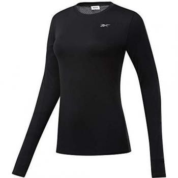 Reebok Re LS tee Camiseta, Mujer, Negro, 2XS