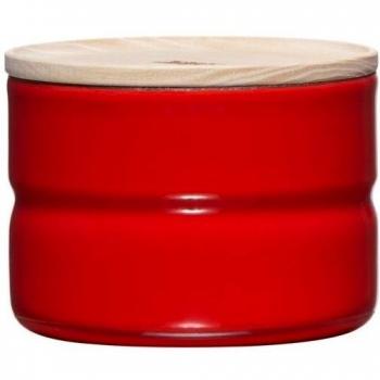 Riess, 2171-213 - Tarro con Tapa de Madera de Fresno, diámetro 8 cm, Altura 6 cm, Contenido 230 ml, Fresh Tomato, GEMENTO Kitchen-Management, Truehomeware esmaltado