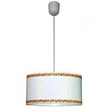 Colgante Cenefa Blanco/naranja 1xe27 Regx35d