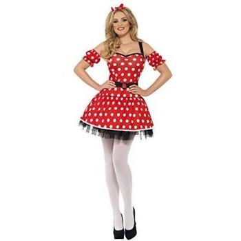 Smiffys Disfraz Madame Ratón sexy, con vestido, muñequeras y diadema de orejas de ratón