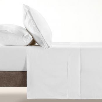 Juego de sábanas algodón satén 400 hilos blanco cama 200cm Manterol