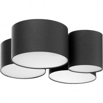 Lámpara de techo Maureka de Lindby, moderno, gris, tela, 4 luces E27 para salón y comedor