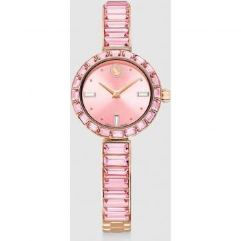 Swarovski Matrix Bangle Women's Watch - Swiss Made with Pink Transparent Crystals and Rose Gold Finish