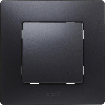 Legrand Niloé Interruptor Pulsador Monoblock 6A Negro 396491
